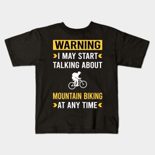 Warning Mountain Biking MTB Kids T-Shirt